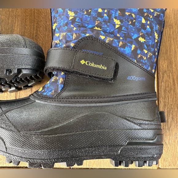 Black/Laser Lemon Columbia Print Snow Boot Size 1 - Picture 4 of 9